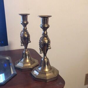 Elegant Brass Candlestick Holders